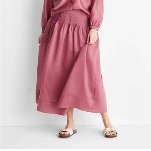 Future Collective long soft pink skirt